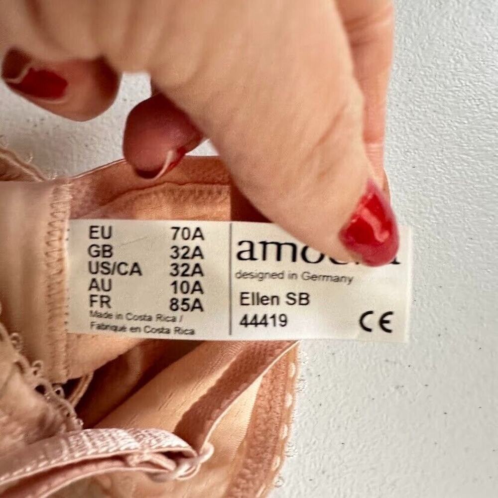 Amoena Ellen Wirefree Mastectomy Bra Size 32A Rose Nude Front and Back Close - Picture 12 of 13
